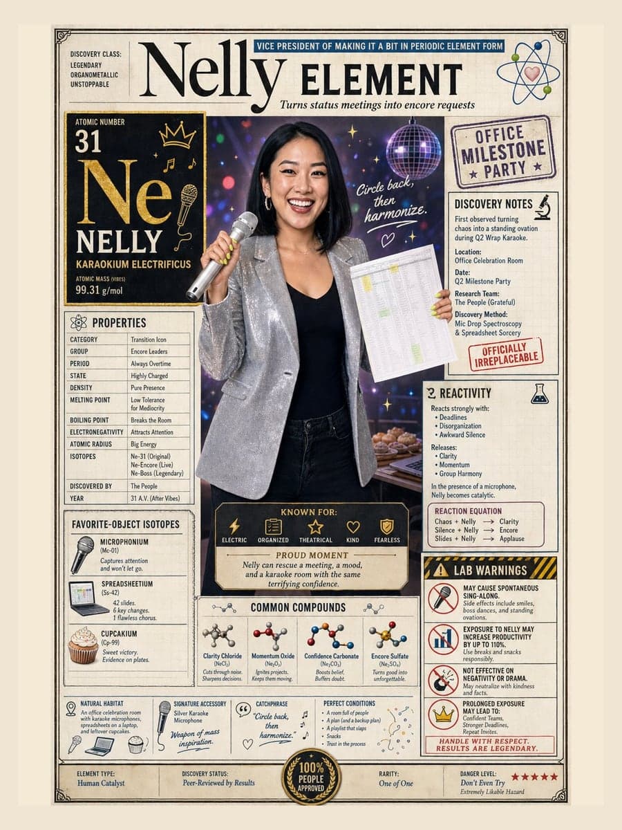 Periodic Element poster for Nelly