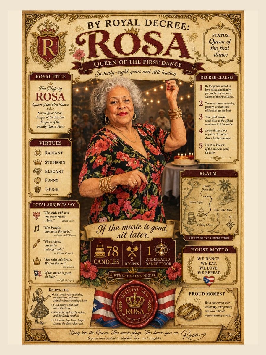 Royal Decree poster for Rosa